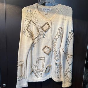 Victoria Harbour ladies gold beaded sweater